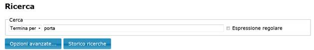 Si cerca la forma 'porta' con opzione 'Termina per'